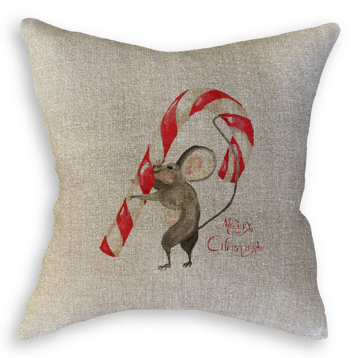 Mouse with Candy Cane: Dishtowel / Keep Words / -