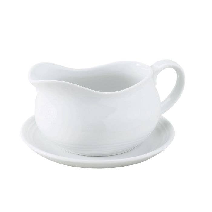HIC Kitchen Hotel Gravy Boat With Saucer, 24oz