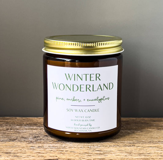 Winter Wonderland | Frosted Pine Christmas Soy Candle | 8 oz