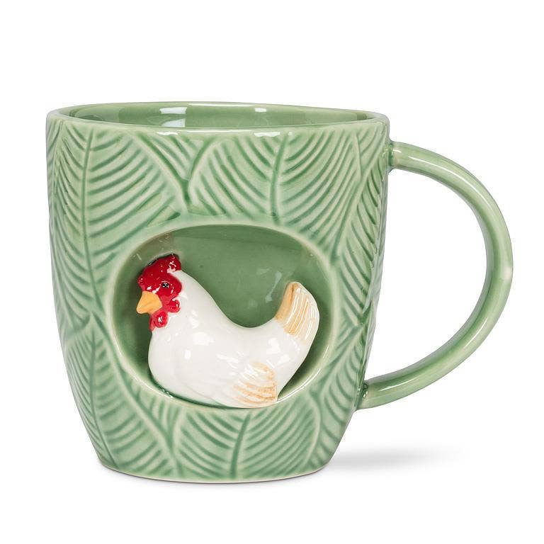 Leafy Mug with Chicken-4"H(12oz)