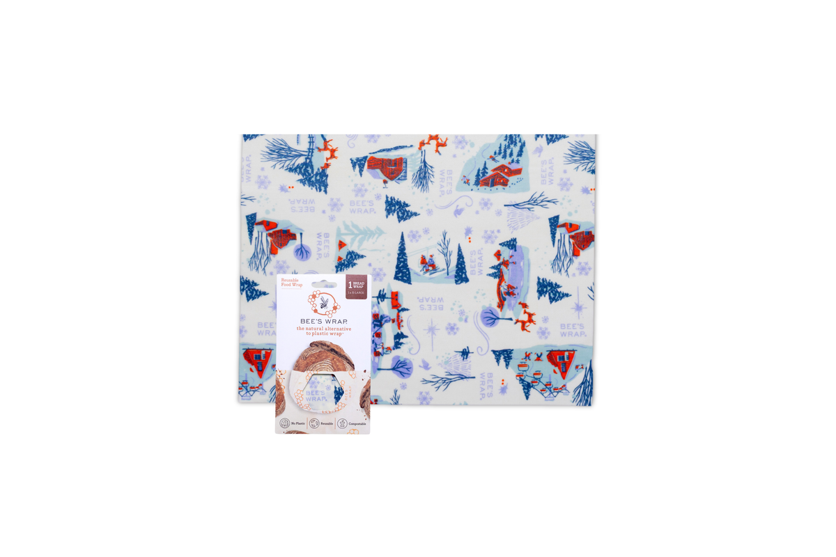 Bees Wrap Beeswax Reusable Holiday Bread Wrap - Snow Day