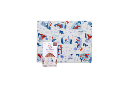 Bees Wrap Beeswax Reusable Holiday Bread Wrap - Snow Day