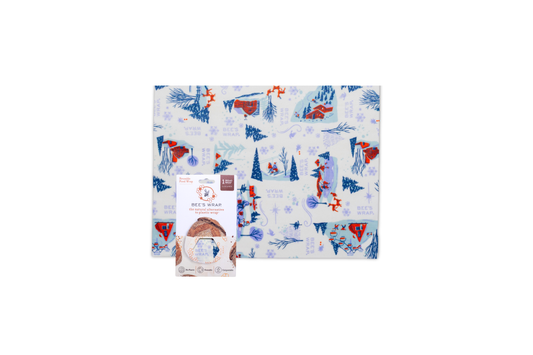 Bees Wrap Beeswax Reusable Holiday Bread Wrap - Snow Day