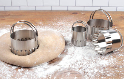 Biscuit Cutters - Round Rippled Set Of 4