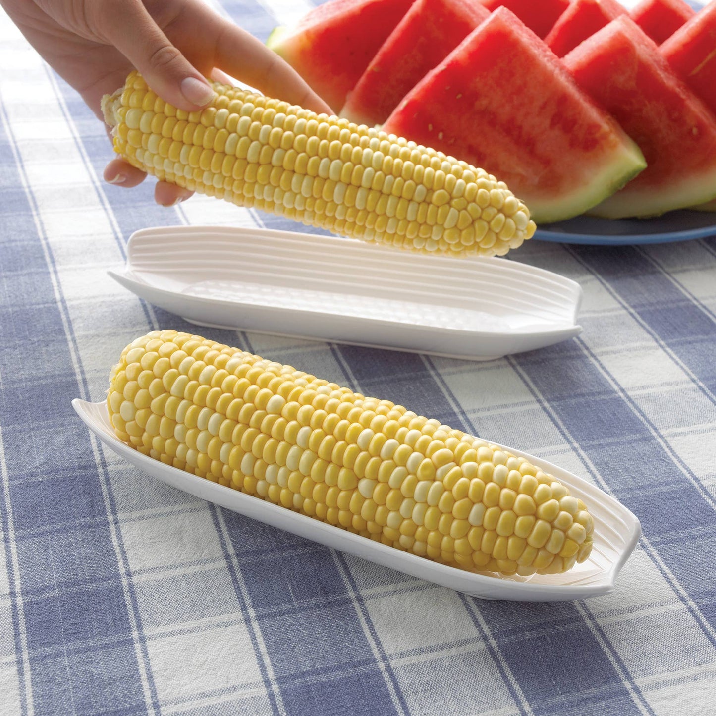 Fox Run Corn on the Cob Dish, Set of 2, 3" x 8.5"