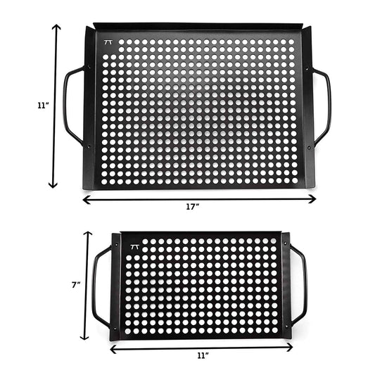 Outset Non-Stick Grilling and BBQ Grid, Set of 2, Black