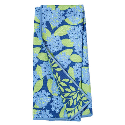 Anywhere Towel Reversible - KN Hydrangea Garden: Navy