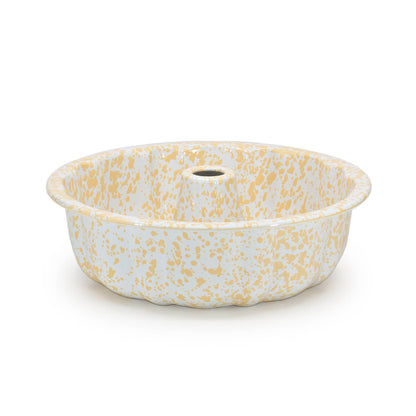 Splatter Enamelware Bundt Pan: Navy and Cream Splatter