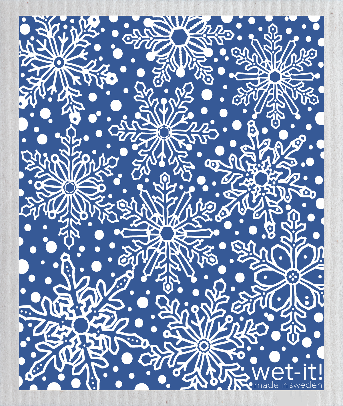 Winter Day Blue Swedish Dishcloth