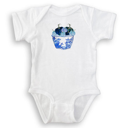 Blue & White Pot with Blue Pumpkins: Dishtowel / -
