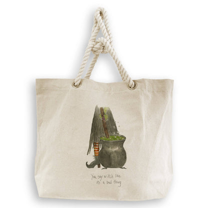 Witch Stirring Pot: Dishtowel / Remove Words / -