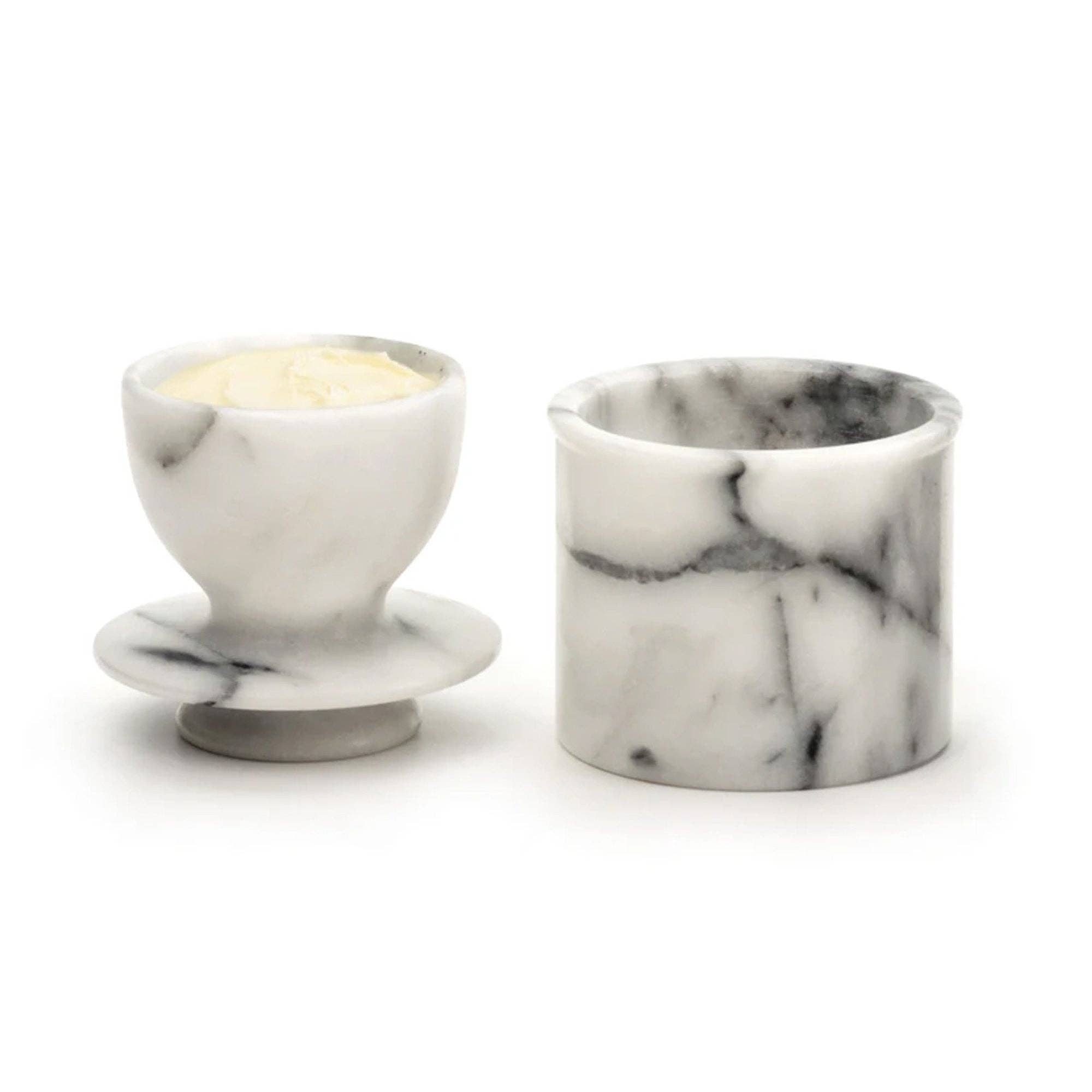 White Marble Butter Pot – Ladles & Linens Kitchen Shoppe