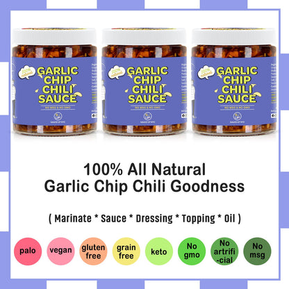 100% All-Natural Original Garlic Chip Chili Sauce -Topping !