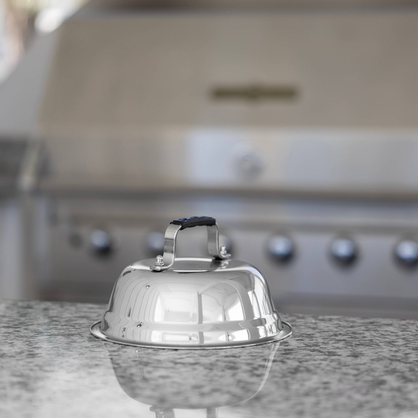 Outset Stainless Steel Cheese Melting Dome, 7.5” x 7.5” x 4”