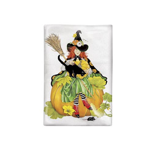 Pumpkin Garden Witch Bagged Towel