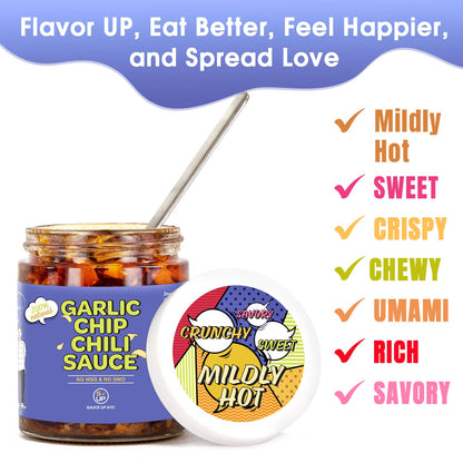 100% All-Natural Original Garlic Chip Chili Sauce -Topping !