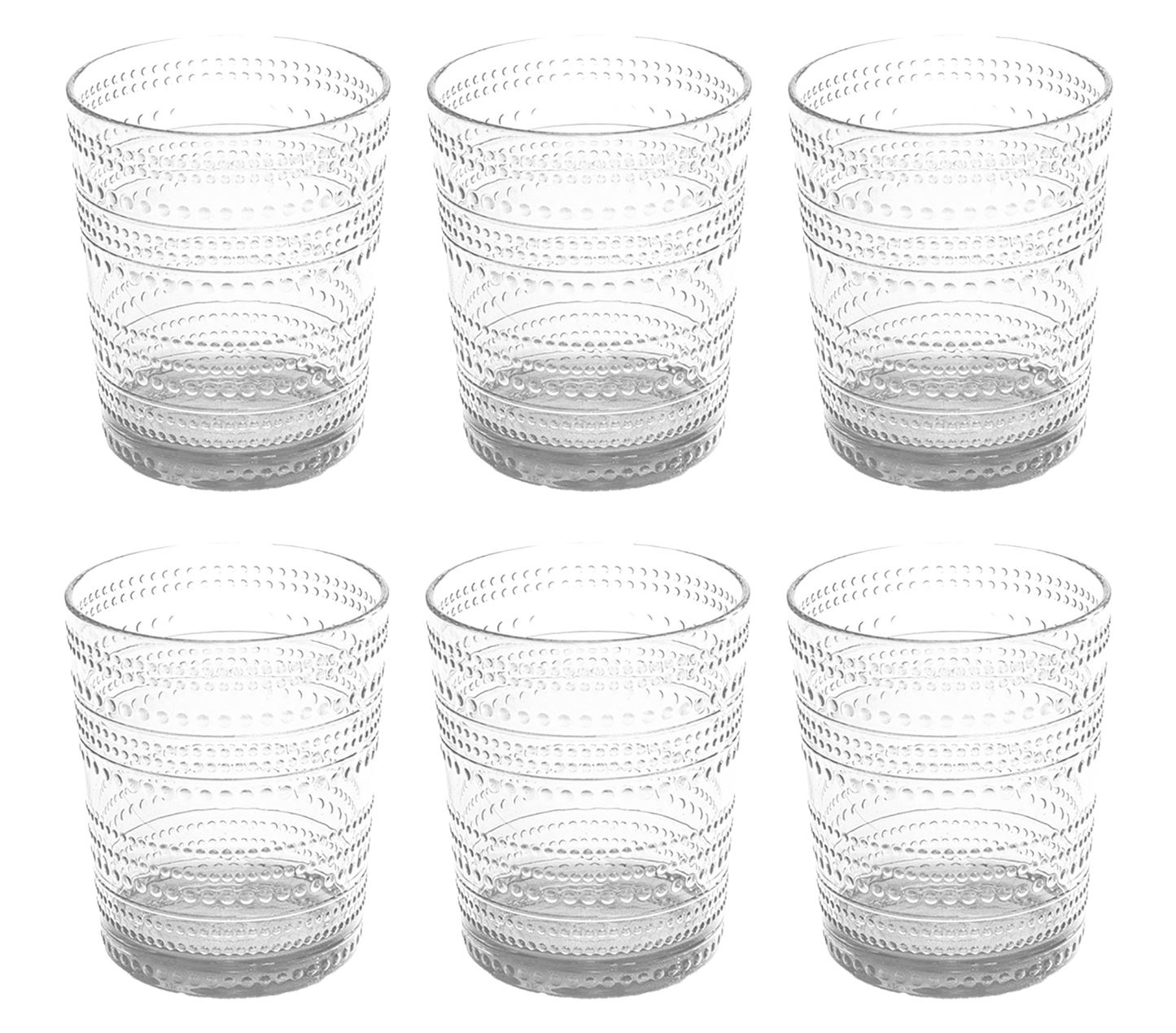 Beaded DOF Shatterproof Premium Plastic Drinkware Collection: Clear