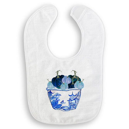 Blue & White Pot with Blue Pumpkins: Dishtowel / -