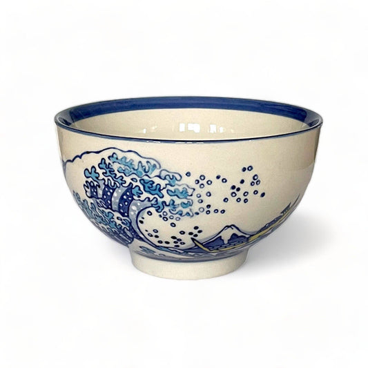 Great Wave Porcelain Rice Bowl – 4.5 in. Round, 10 oz