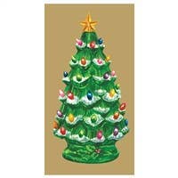 Vintage Christmas Tree Guest Napkin - Pack Of 16