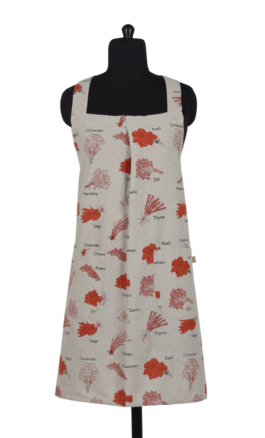 Apron Long Pinafore Herbs Cinnamon