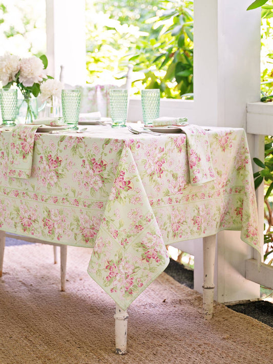 Apple Blossom Tablecloth - Light Green: 60x90