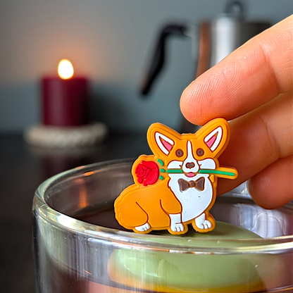 Rose Corgi | Floating Tea Infuser | Green Base | Orange