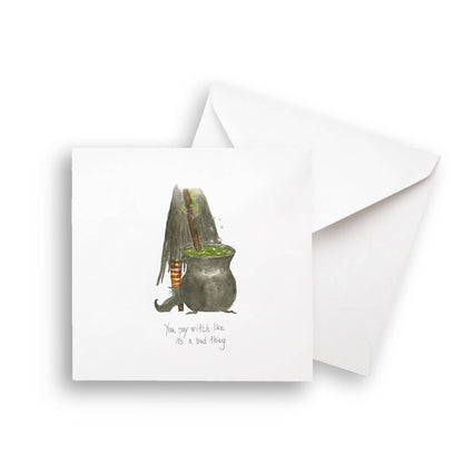 Witch Stirring Pot: Dishtowel / Remove Words / -
