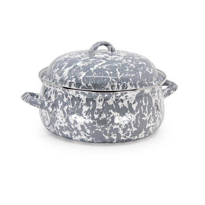 Golden Rabbit Enamelware Swirl Dutch Oven: Cobalt Swirl