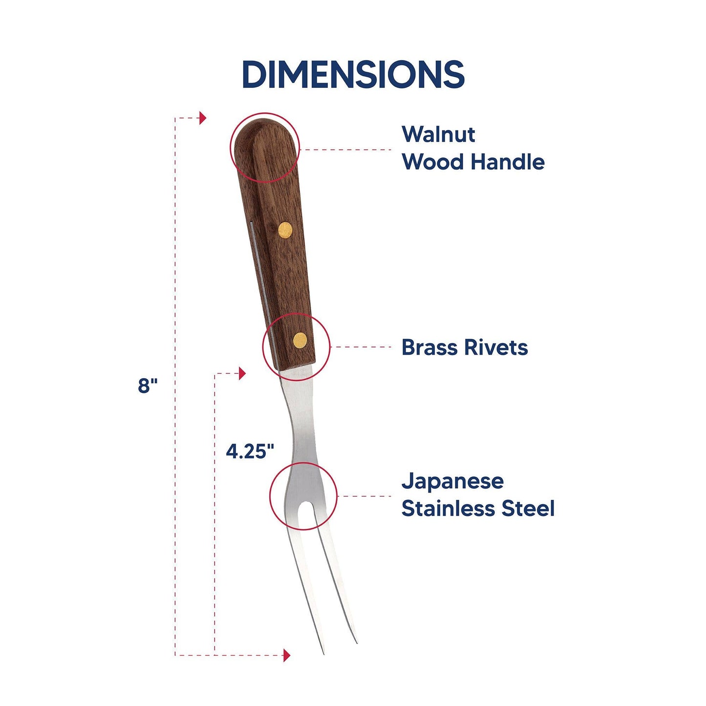 Granny Fork – 8" Stainless Steel 2-Prong Kitchen Tool