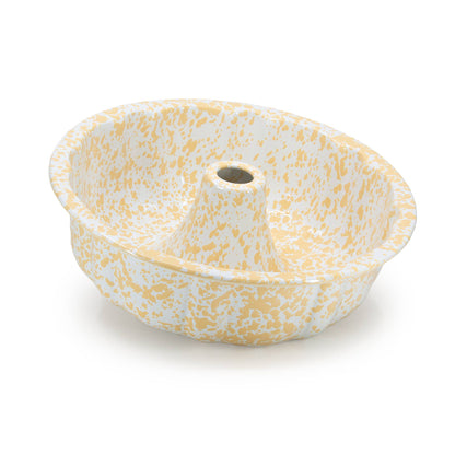Splatter Enamelware Bundt Pan: Navy and Cream Splatter