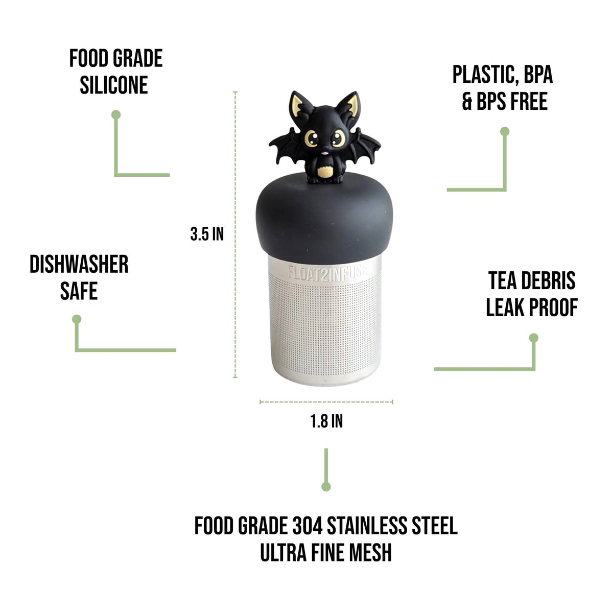 Black Bat | Floating Tea Infuser | Black Base | Black