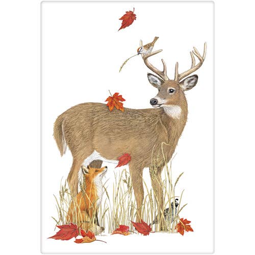 Fall Leaf Deer Bagged Towel