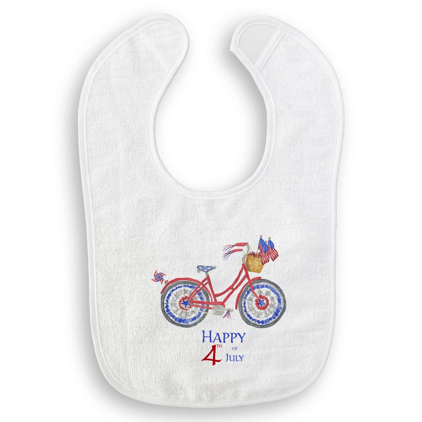 Patriotic Bike with Happy Fourth of July: Dishtowel / -