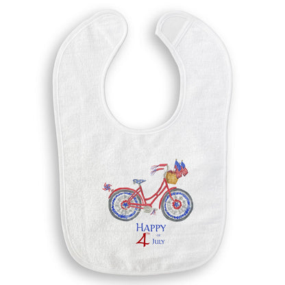 Patriotic Bike with Happy Fourth of July: Dishtowel / -