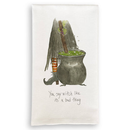 Witch Stirring Pot: Dishtowel / Remove Words / -