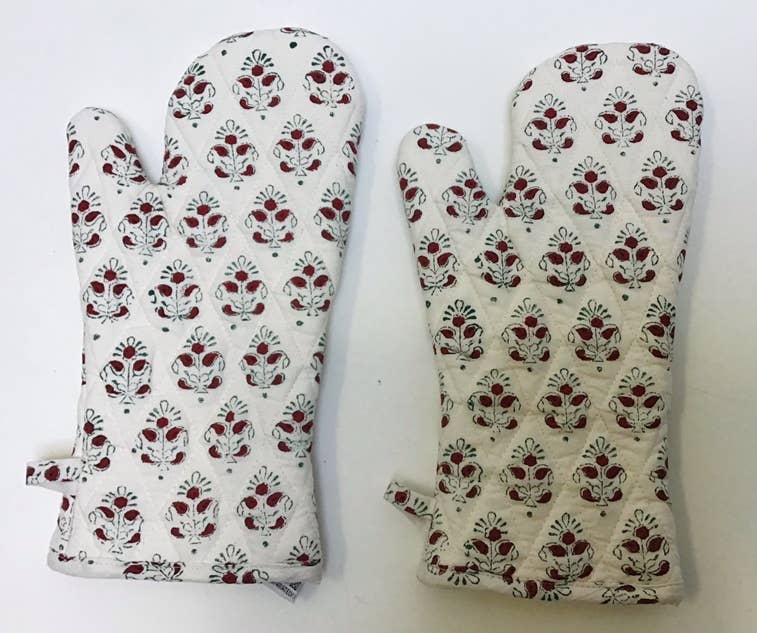 Oven Mitts Pair Alwar Red