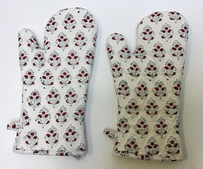 Oven Mitts Pair Alwar Red