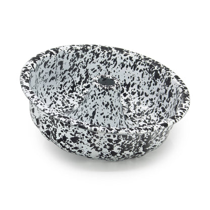 Splatter Enamelware Bundt Pan: Green and Cream Splatter