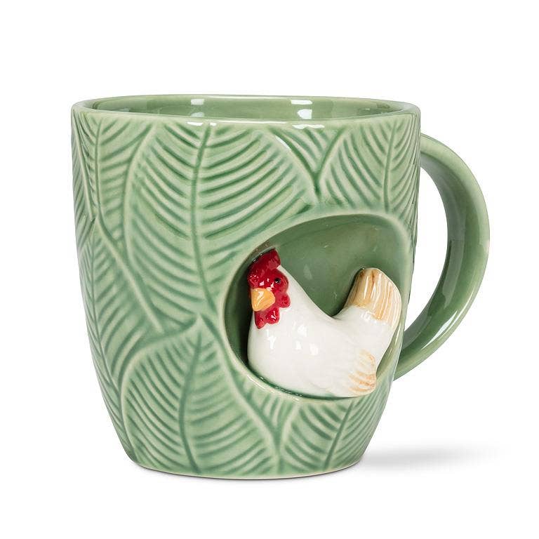Leafy Mug with Chicken-4"H(12oz)