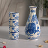 Ryu Dragon Porcelain Glazed 10 oz Sake Bottle and 4 Cups Gift Set