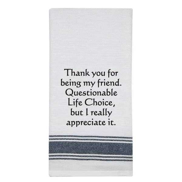 BB-T-166 White Kitchen Towel "Thank you..."