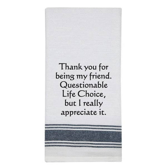 BB-T-166 White Kitchen Towel "Thank you..."