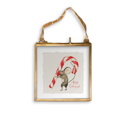 Mouse with Candy Cane: Dishtowel / Keep Words / -