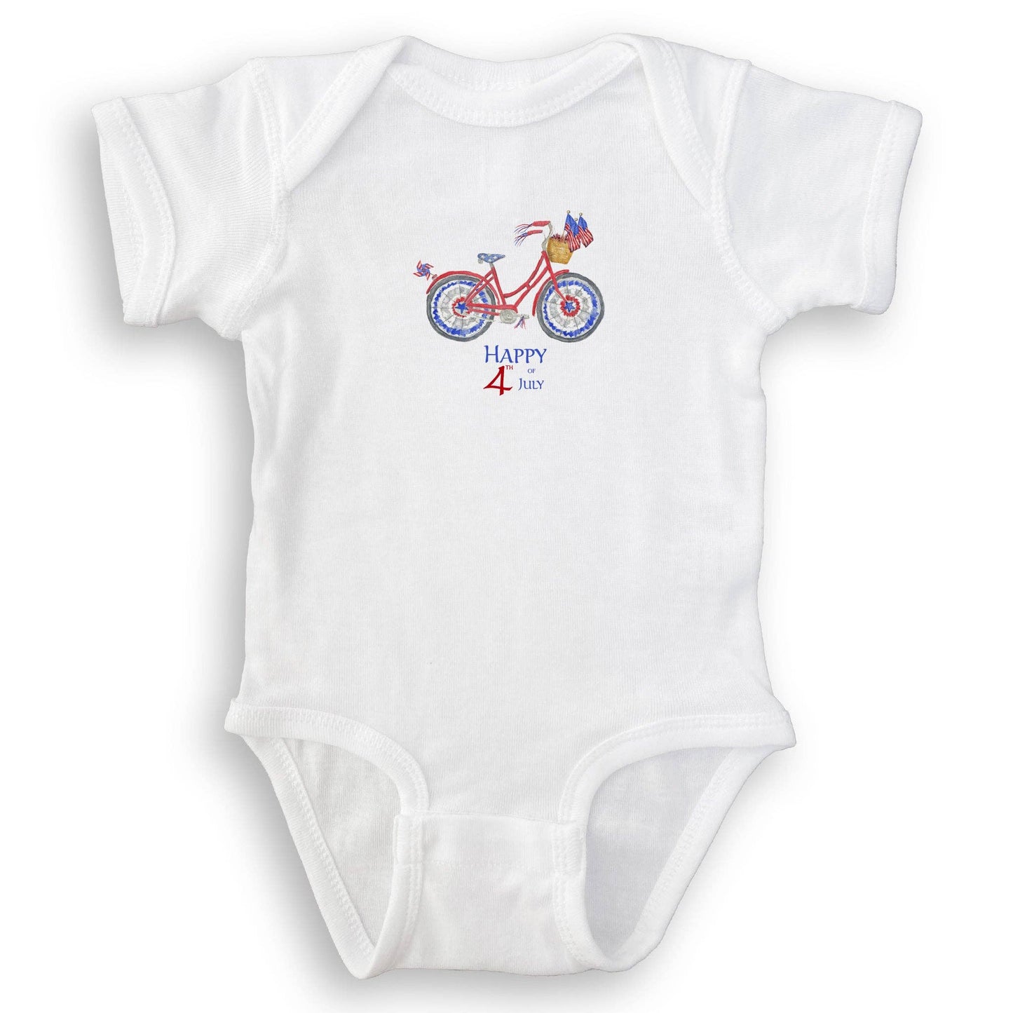 Patriotic Bike with Happy Fourth of July: Dishtowel / -