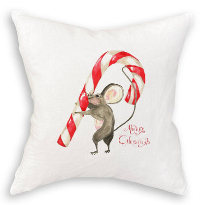 Mouse with Candy Cane: Dishtowel / Keep Words / -