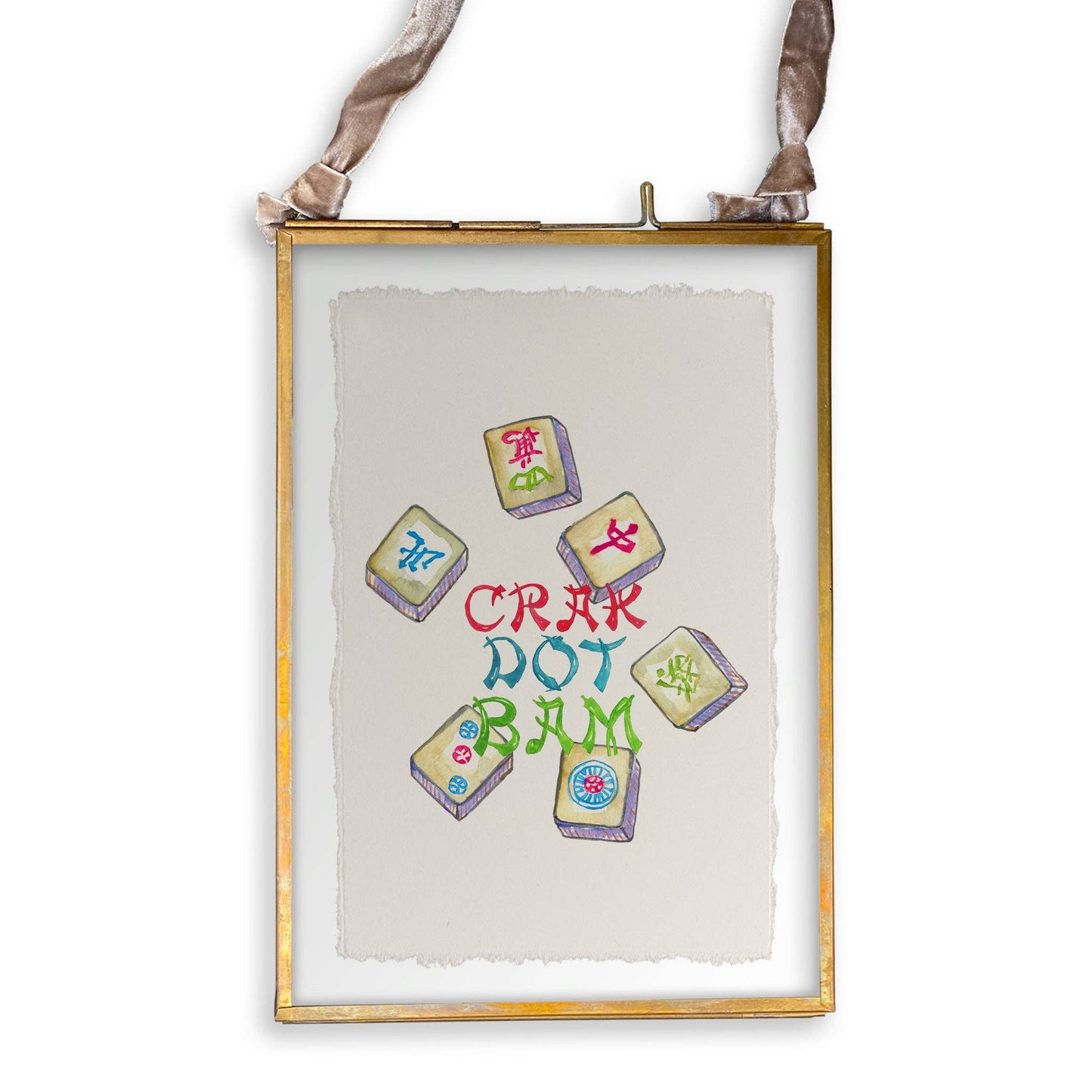 Colorful Mahjong Tiles: Dishtowel / -