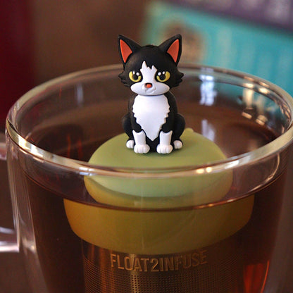 Black & White Cat | Floating Tea Infuser | Green Base
