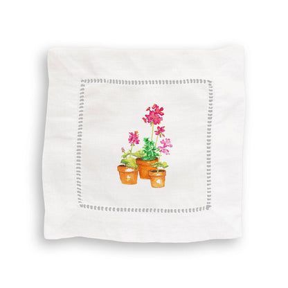 Pink Geranium: Dishtowel / -