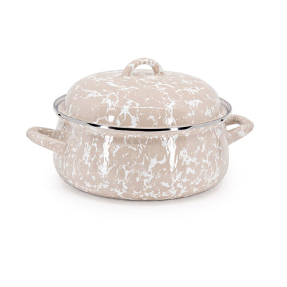 Golden Rabbit Enamelware Swirl Dutch Oven: Cobalt Swirl
